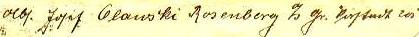 Abs. Josef Olawski
aus Rosenberg O/S ...